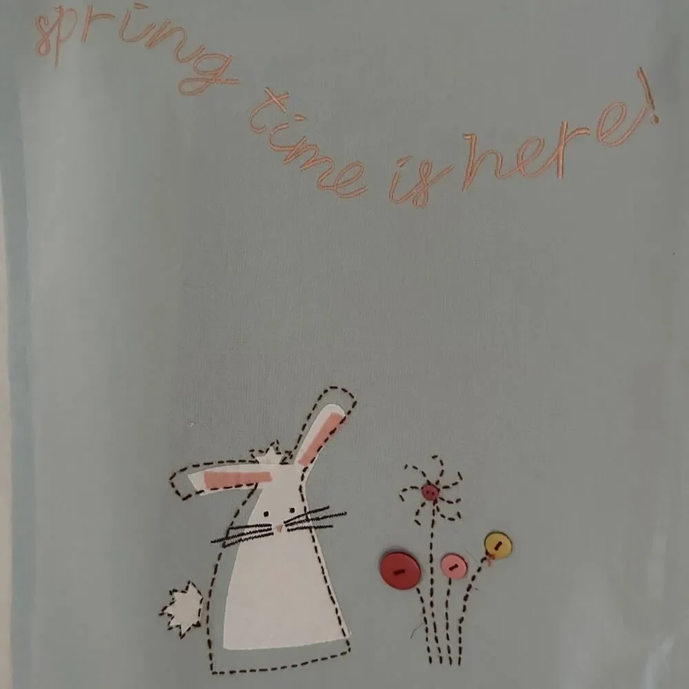 Sur La Table Easter Embroidered Appliqué Cotton Tea Towels set of 3 NWT